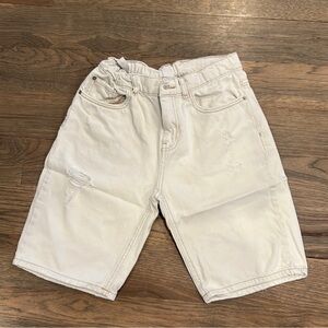 Zara White Distressed Shorts 13/14